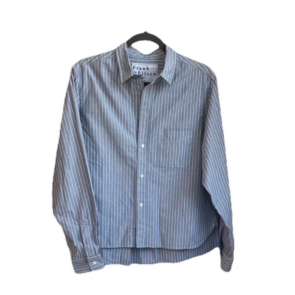 Frank & Eileen Blue and White Pinstripe Button-Down Shirt